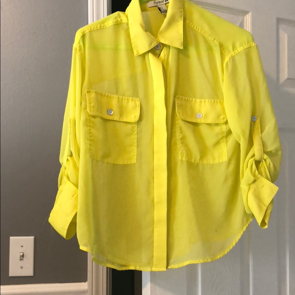bright neon blouse